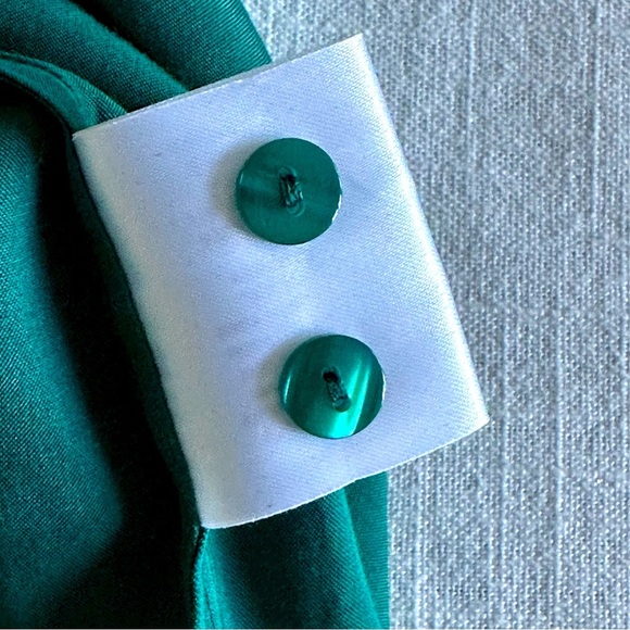Jaclyn Smith Womens Button Up LS Blouse Sz XL Shimmery Old Money Office Siren - Picture 10 of 10